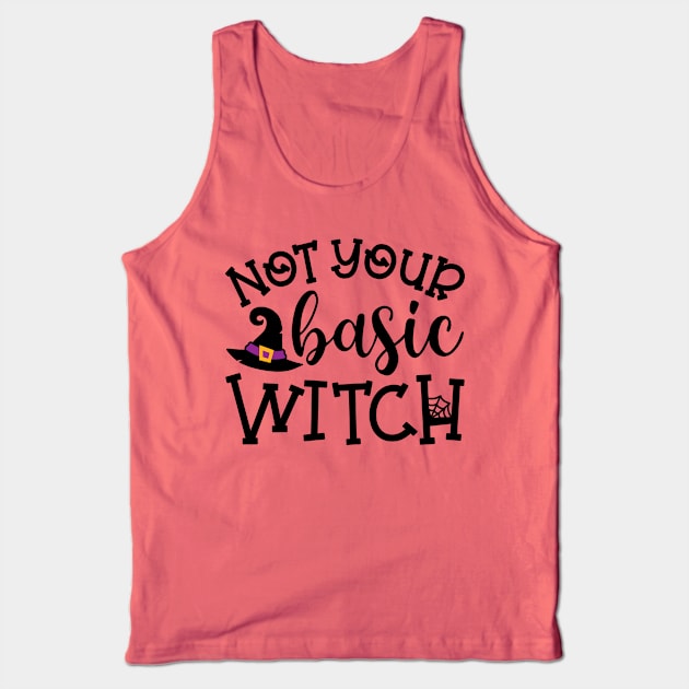 Not Your Basic Witch Halloween Funny Cute Tank Top by GlimmerDesigns
